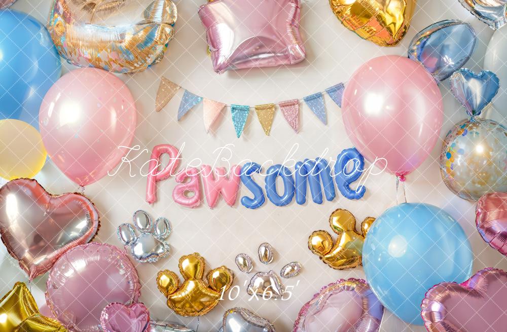 Kate Pet Birthday Pawsome Balloon Backdrop Designed by Emetselch - Image 4