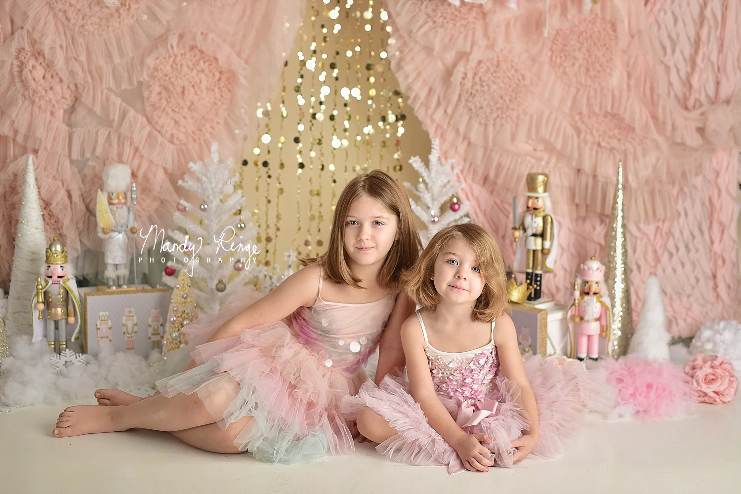 Kate Pink Gold Nutcrackers Christmas Backdrop Designed By Mandy Ringe Photography