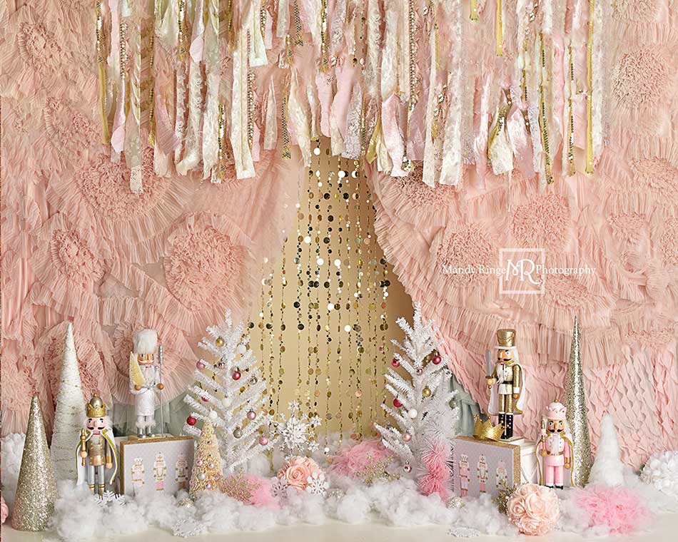 Kate Pink Gold Nutcrackers Christmas Backdrop Designed By Mandy Ringe Photography - Image 6