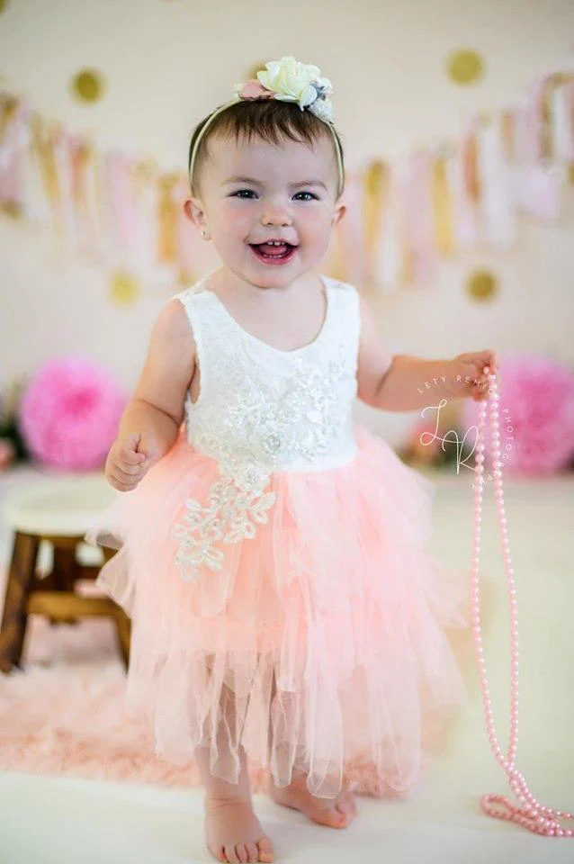 Kate Pink and Gold with Polkadots Birthday Backdrop Designed by Mandy Ringe Photography - Image 3