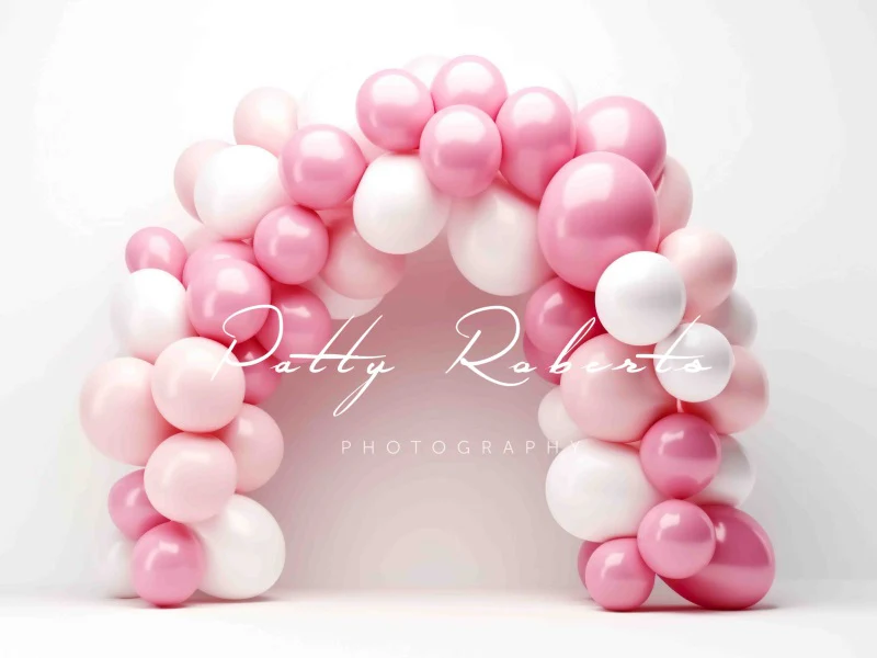 Kate Pink and White Balloons Arch Backdrop Designed by Patty Robert - Image 3