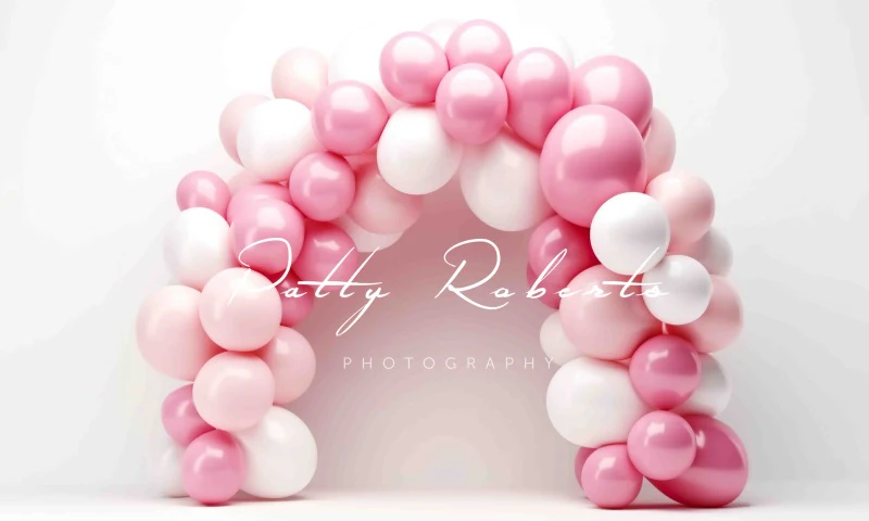 Kate Pink and White Balloons Arch Backdrop Designed by Patty Robert - Image 4