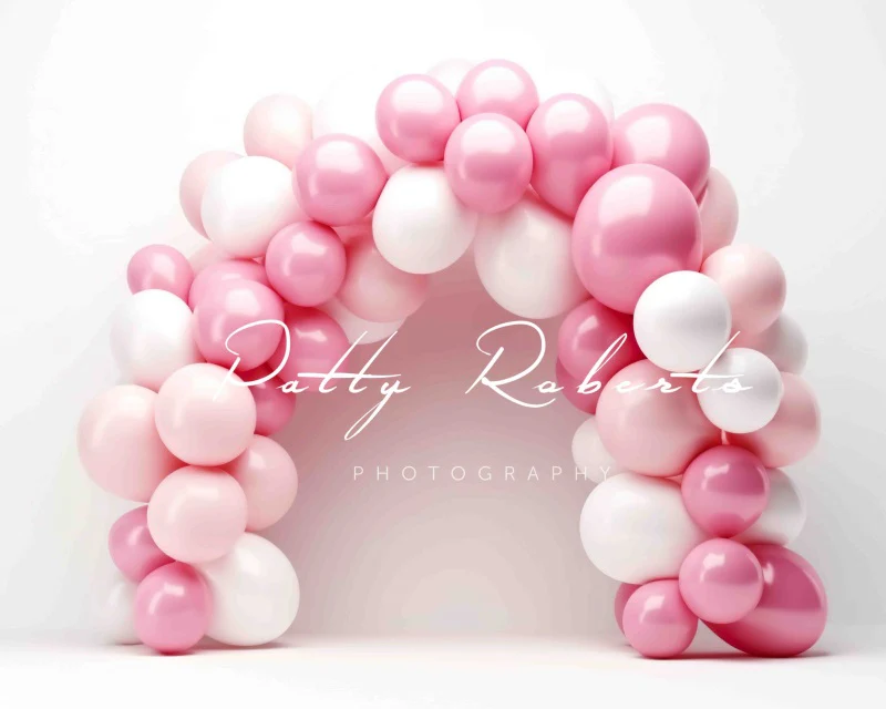 Kate Pink and White Balloons Arch Backdrop Designed by Patty Robert - Image 5