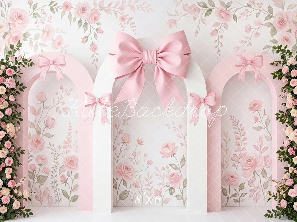 Kate Pink Arch Bows Floral Walls Backdrop Designed by Patty Robert - Image 3