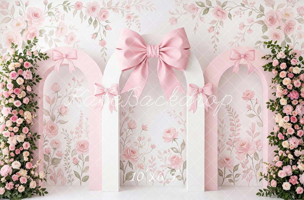 Kate Pink Arch Bows Floral Walls Backdrop Designed by Patty Robert - Image 4