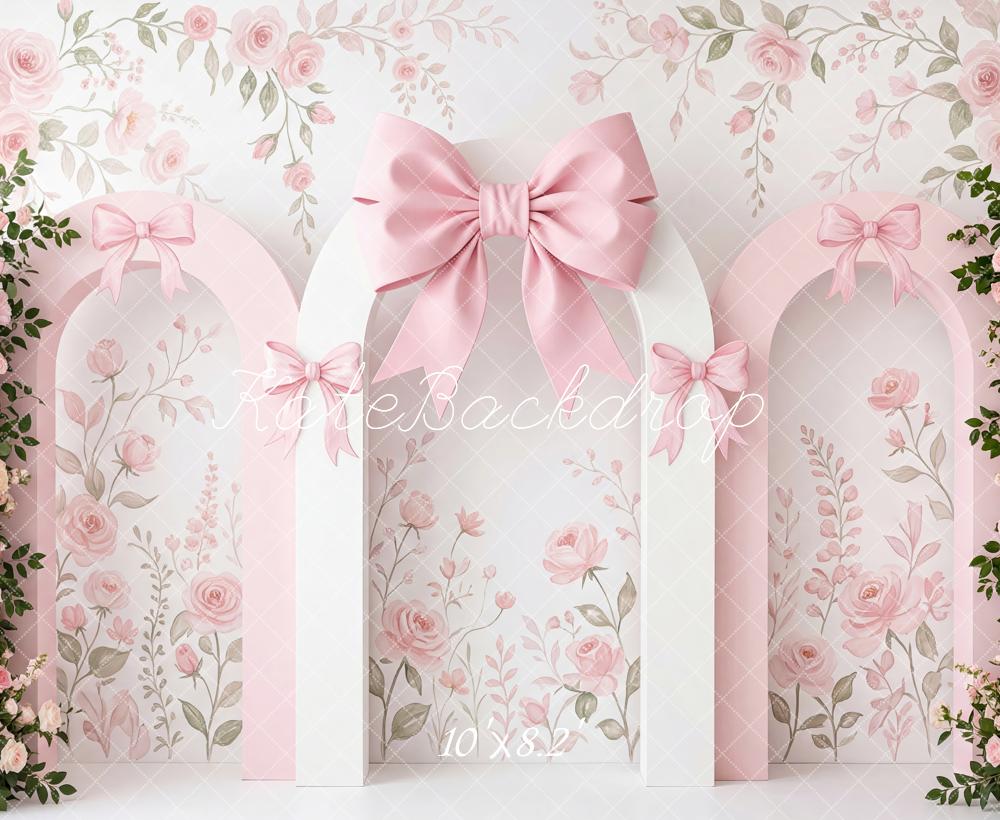 Kate Pink Arch Bows Floral Walls Backdrop Designed by Patty Robert - Image 6