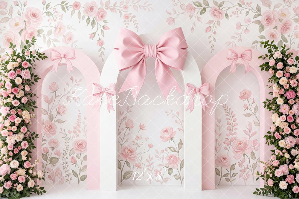 Kate Pink Arch Bows Floral Walls Backdrop Designed by Patty Robert - Image 8
