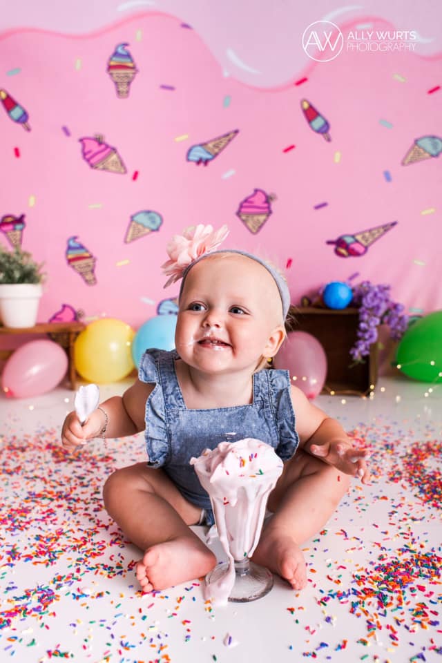Kate Ice Cream Summer Pink Backdrop Designed by JFCC - Image 3