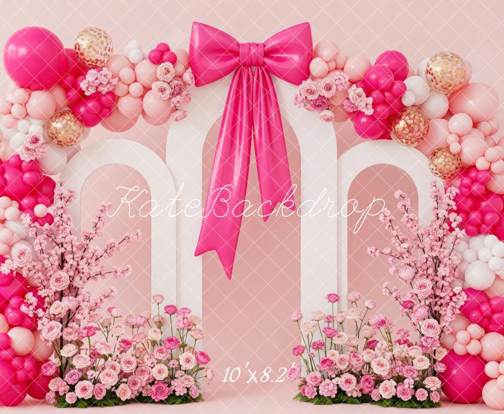 Kate Pink Balloon Arch Bow Backdrop Designed by Patty Robert - Image 6