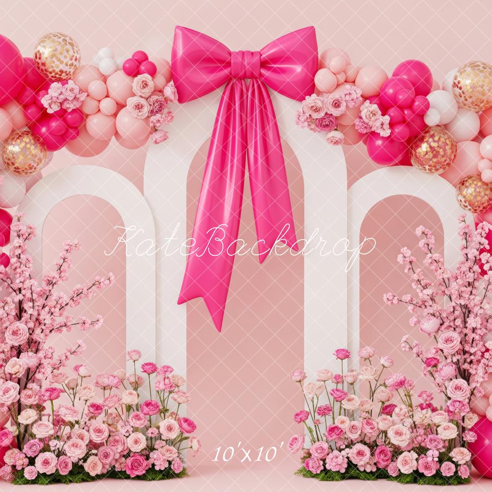Kate Pink Balloon Arch Bow Backdrop Designed by Patty Robert - Image 7