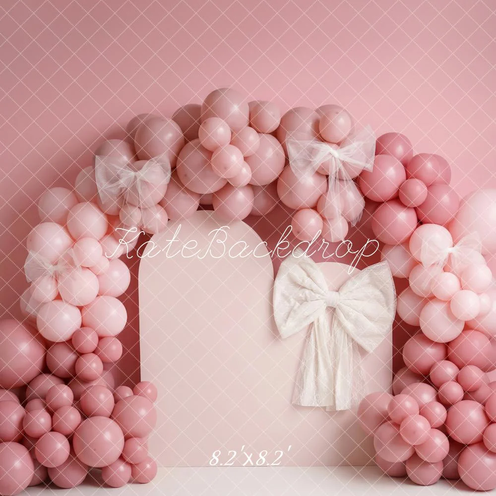 Kate Pink Balloon Arch Tulle Bows Backdrop Designed by Patty Robert - Image 5