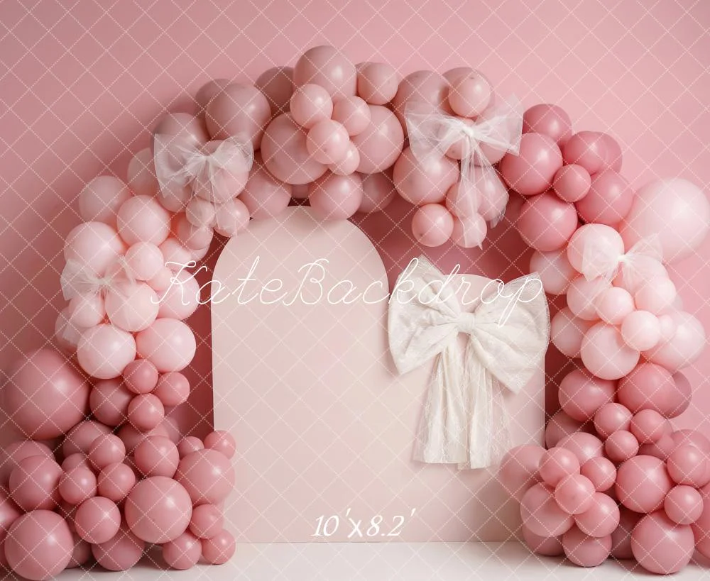 Kate Pink Balloon Arch Tulle Bows Backdrop Designed by Patty Robert - Image 6