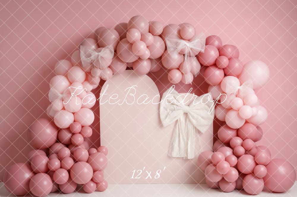 Kate Pink Balloon Arch Tulle Bows Backdrop Designed by Patty Robert - Image 8