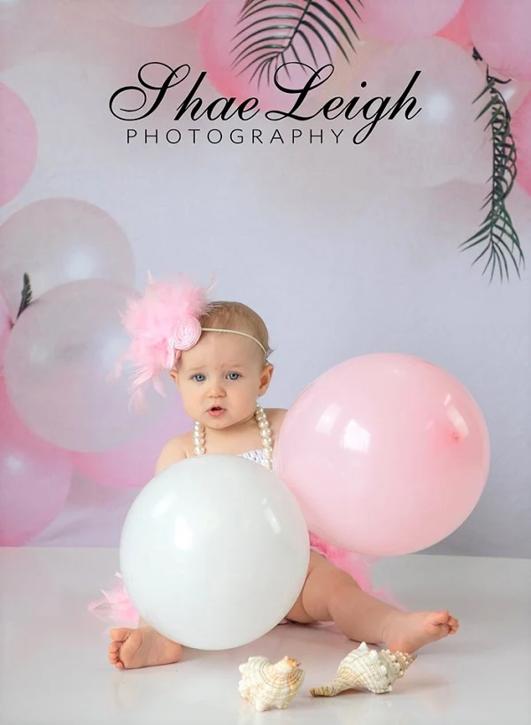 Kate Pink Balloon Garland Birthday Backdrop for Photography Designed by Megan Leigh Photography - Image 3
