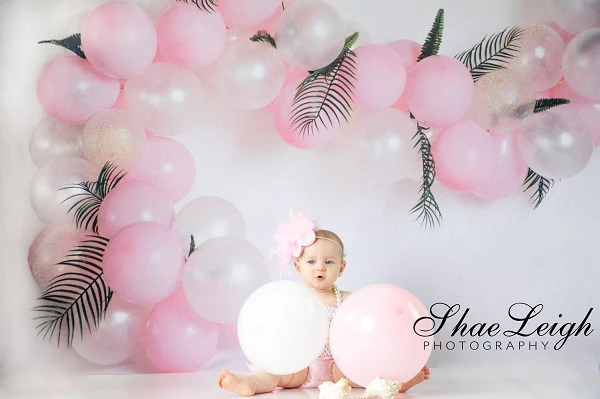 Kate Pink Balloon Garland Birthday Backdrop for Photography Designed by Megan Leigh Photography - Image 5