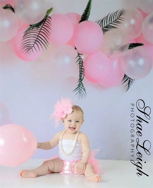 Kate Pink Balloon Garland Birthday Backdrop for Photography Designed by Megan Leigh Photography - Image 6
