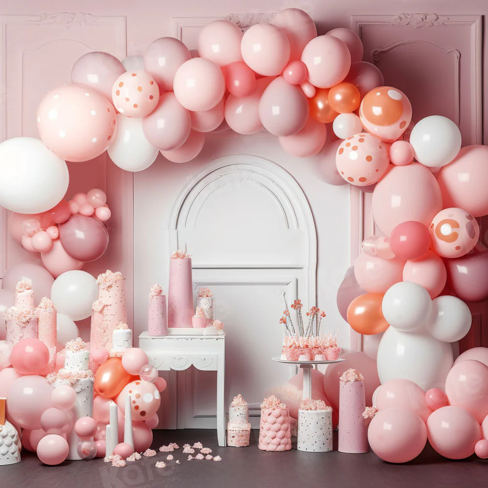 Kate Pink Balloons Birthday Party Backdrop Designed by Chain Photography - Image 2