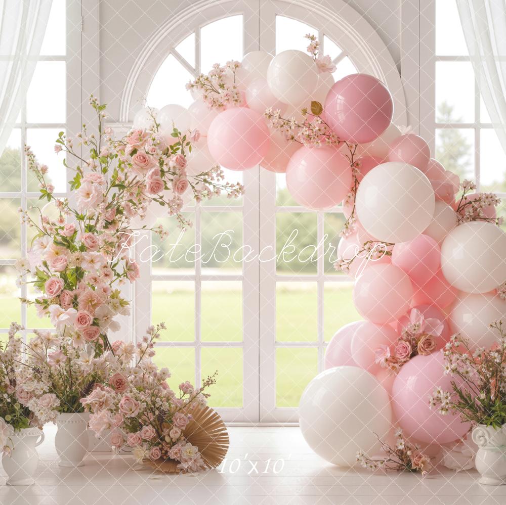 Kate Pink Balloons Floral Arrangement Backdrop Designed by Emetselch - Image 7