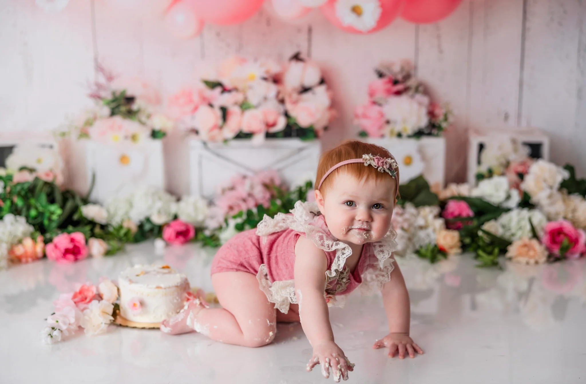 Kate Pink Birthday Balloons Backdrop Designed by Mandy Ringe Photography - Image 4