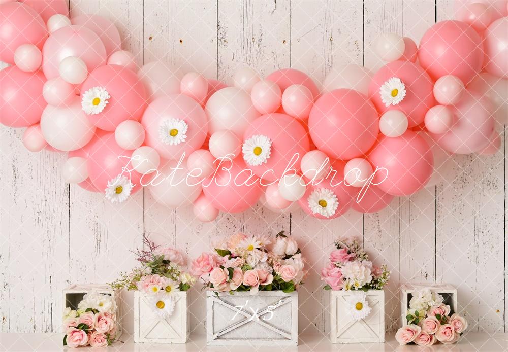 Kate Pink Birthday Balloons Backdrop Designed by Mandy Ringe Photography - Image 5
