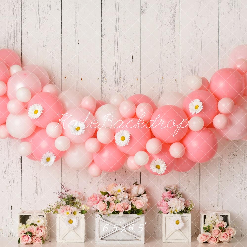 Kate Pink Birthday Balloons Backdrop Designed by Mandy Ringe Photography - Image 6