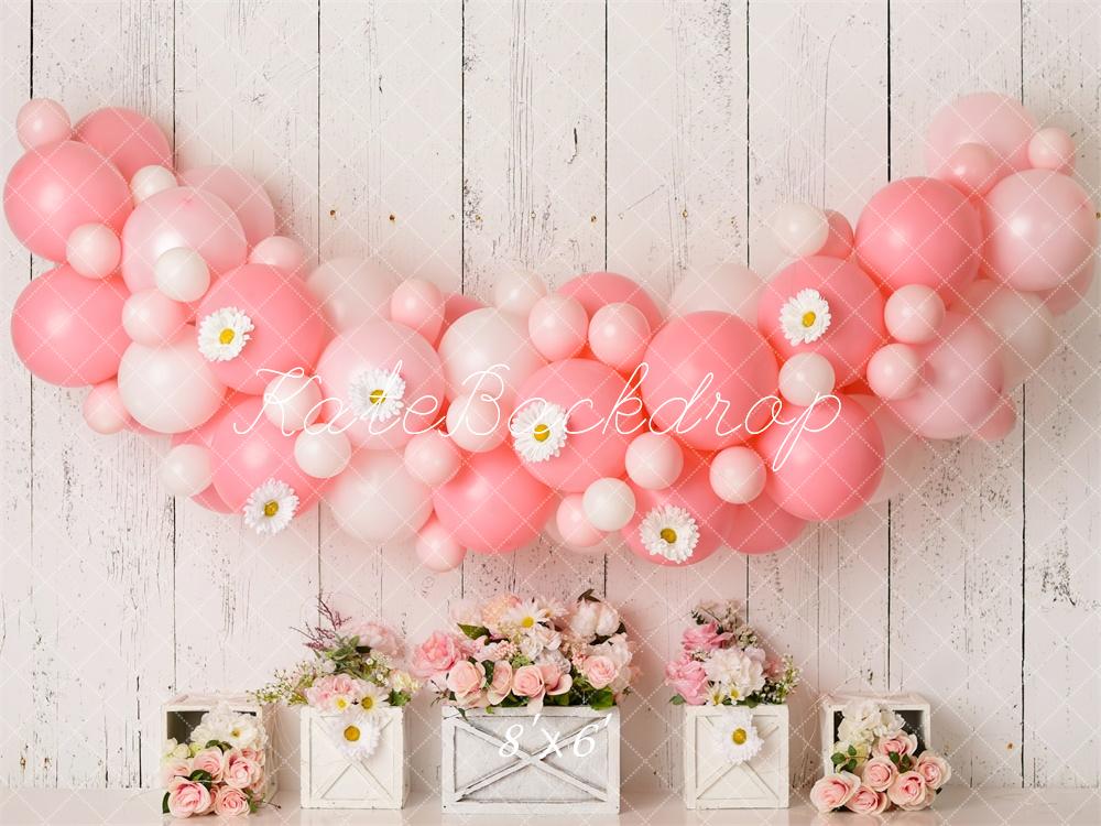 Kate Pink Birthday Balloons Backdrop Designed by Mandy Ringe Photography - Image 7