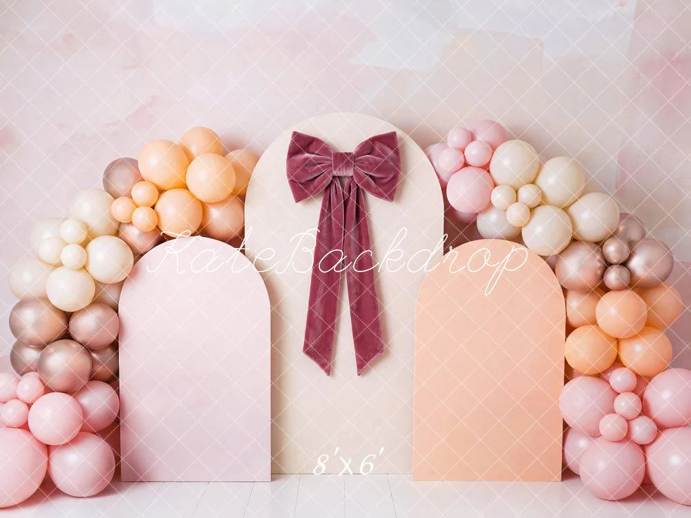 Kate Pink Bow Balloon Arch Pastel Backdrop Designed by Patty Robert - Image 3