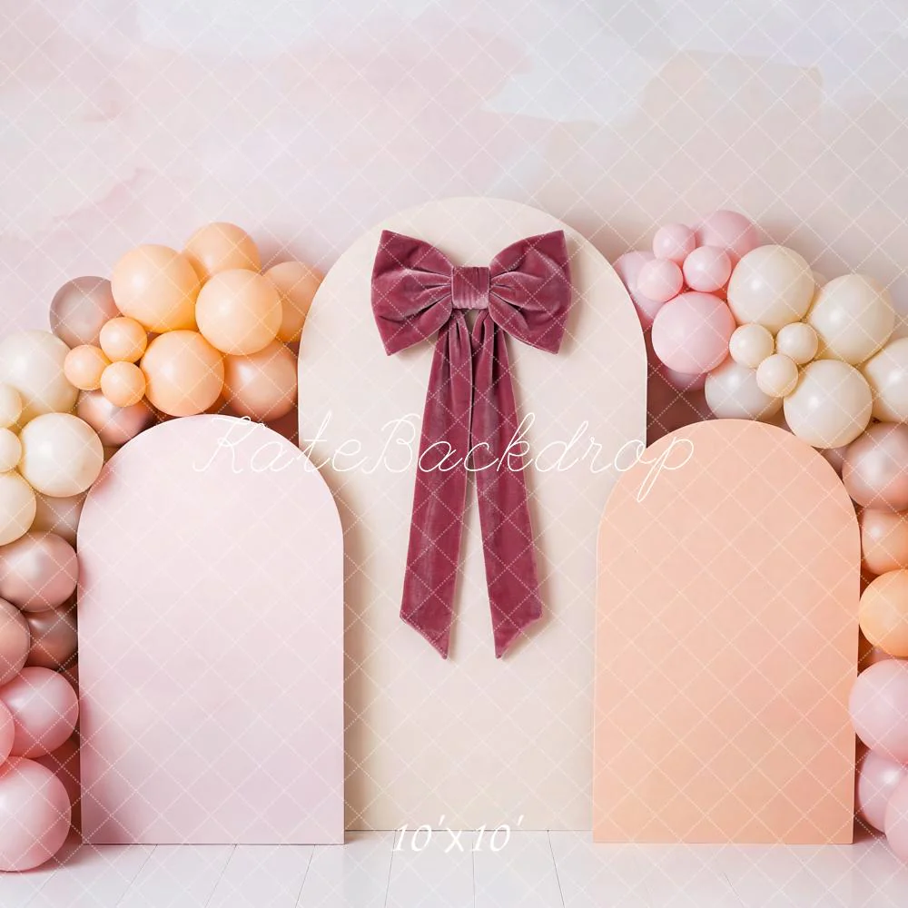 Kate Pink Bow Balloon Arch Pastel Backdrop Designed by Patty Robert - Image 7