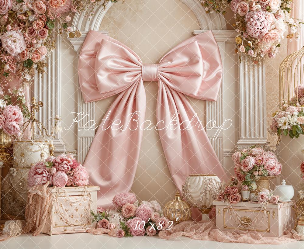 Kate Pink Bow Roses Vintage Arch Backdrop Designed by Emstselch - Image 7
