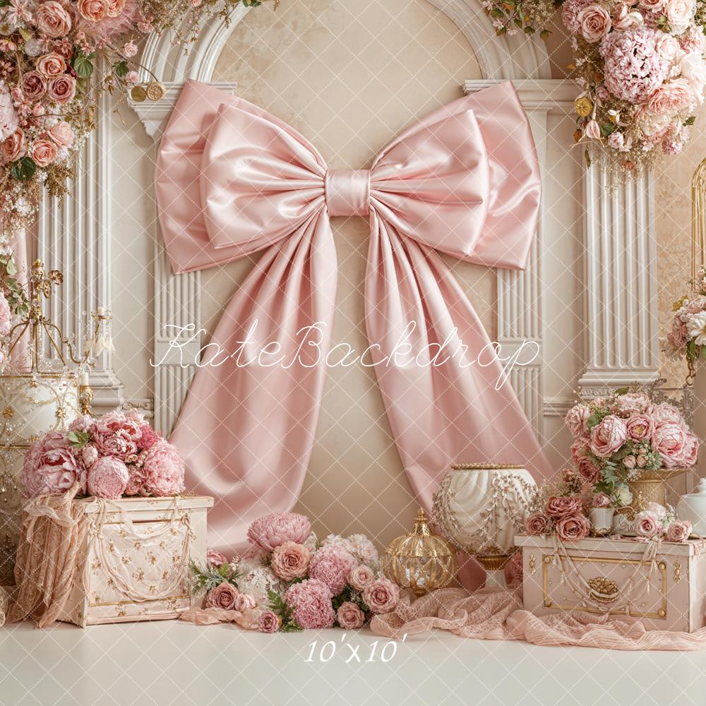Kate Pink Bow Roses Vintage Arch Backdrop Designed by Emstselch - Image 8