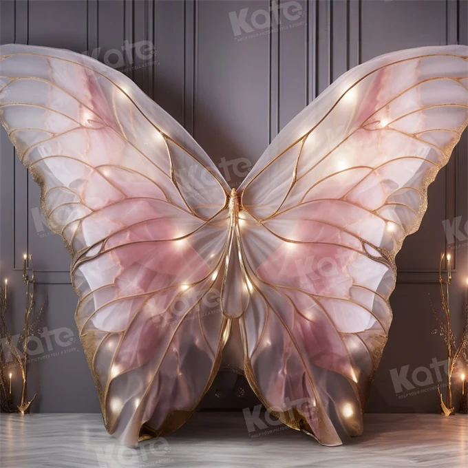 Kate Pink Butterfly Wing Wall Backdrop Designed by Emetselch - Image 2