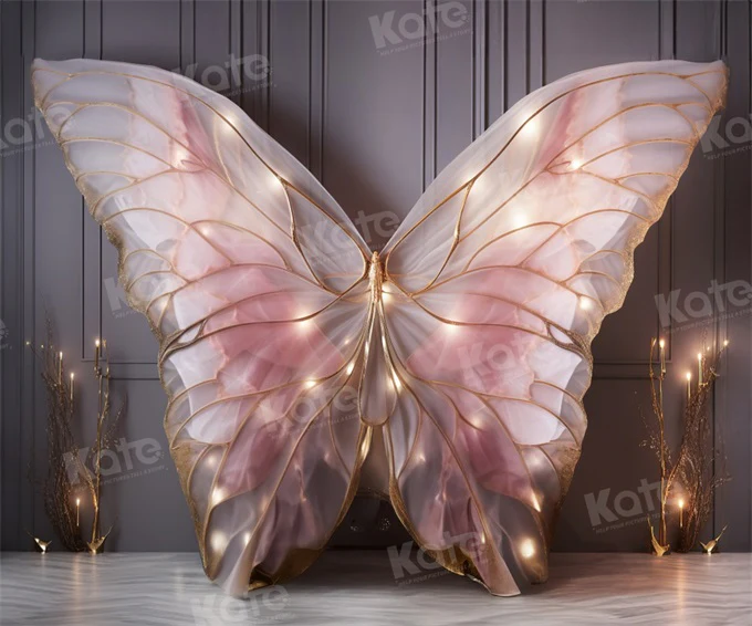 Kate Pink Butterfly Wing Wall Backdrop Designed by Emetselch - Image 3