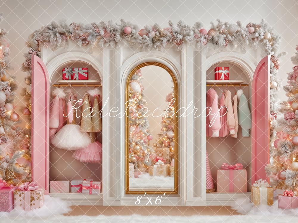 Kate Pink Closet Christmas Trees Backdrop Designed by Patty Robert - Image 3