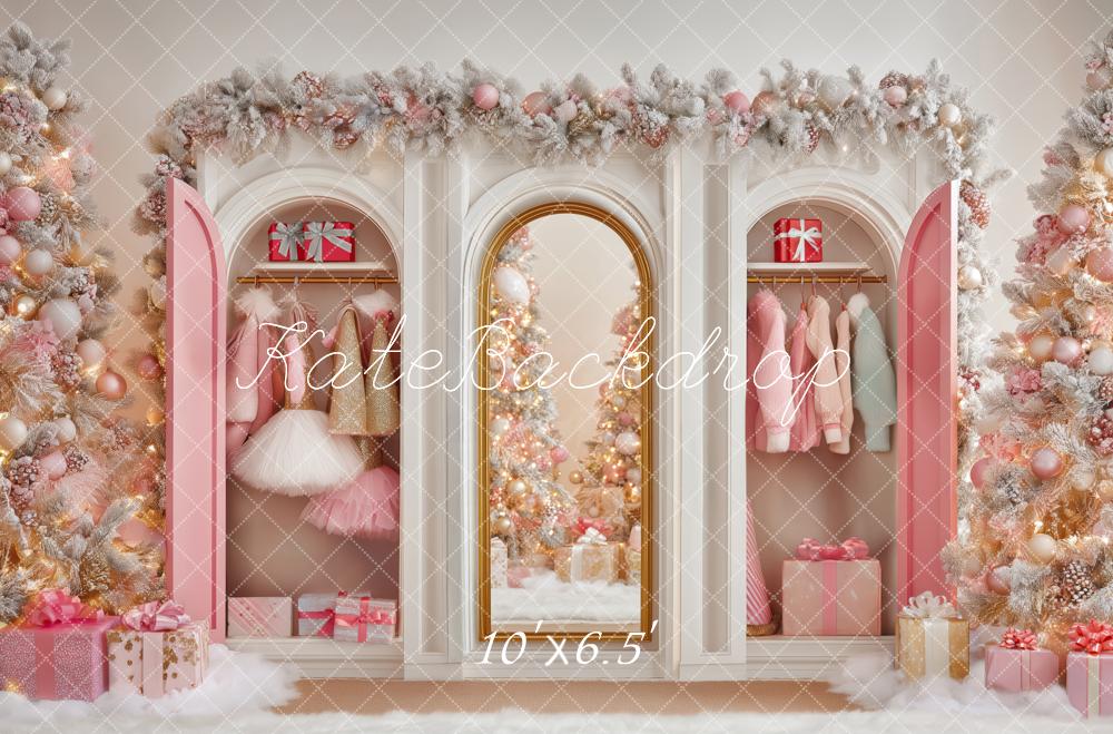 Kate Pink Closet Christmas Trees Backdrop Designed by Patty Robert - Image 4