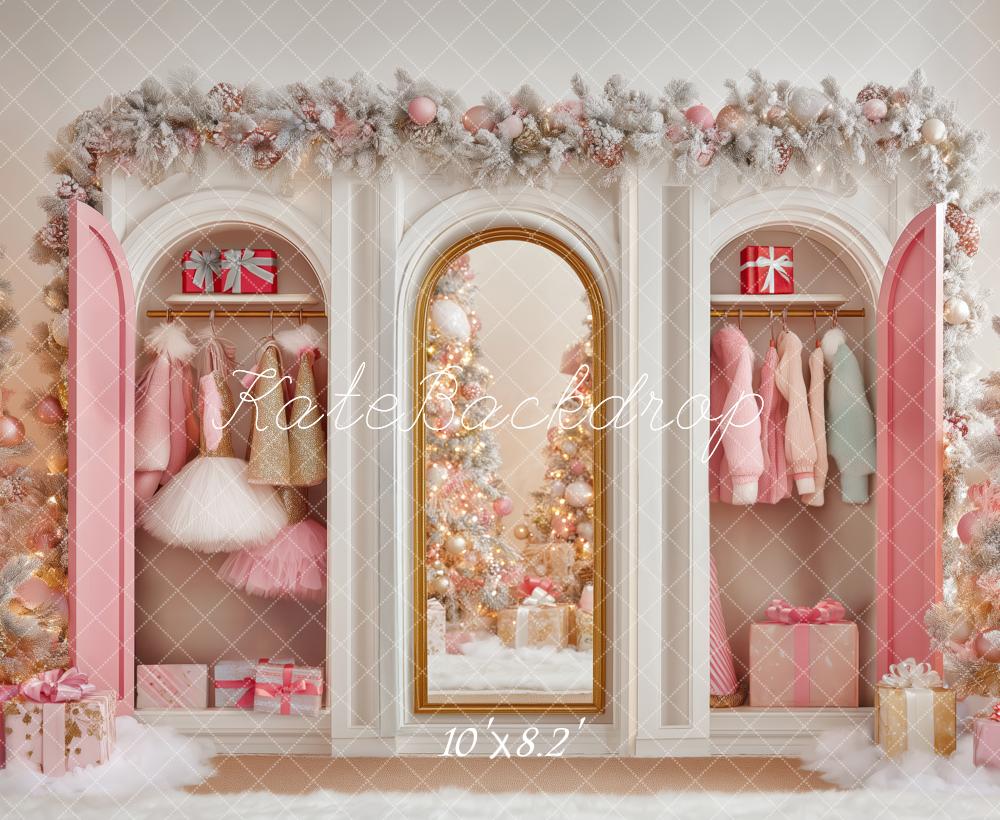 Kate Pink Closet Christmas Trees Backdrop Designed by Patty Robert - Image 6
