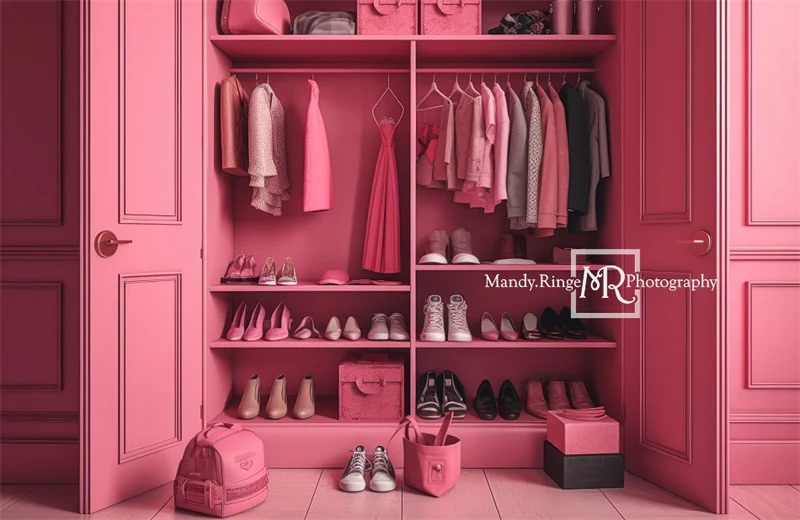 Kate Pink Doll Accessory Closet Backdrop Designed by Mandy Ringe Photography - Image 3
