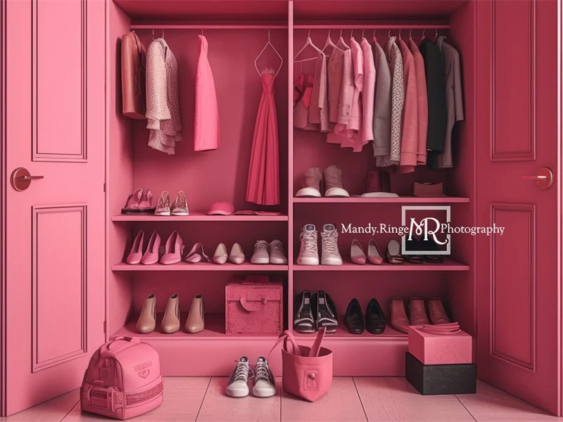 Kate Pink Doll Accessory Closet Backdrop Designed by Mandy Ringe Photography - Image 4