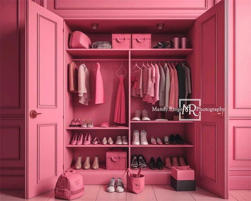 Kate Pink Doll Accessory Closet Backdrop Designed by Mandy Ringe Photography - Image 5