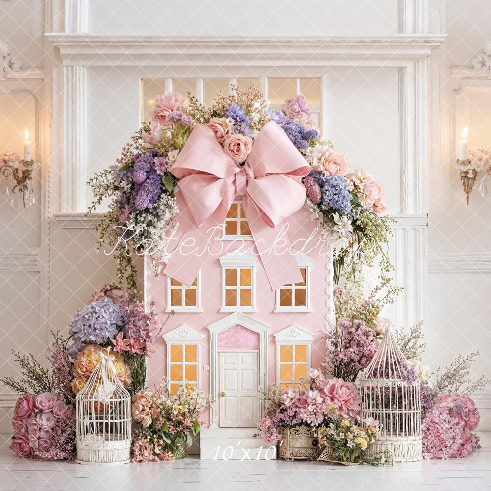Kate Pink Dollhouse Floral Pastel Backdrop Designed by Emetselch - Image 7