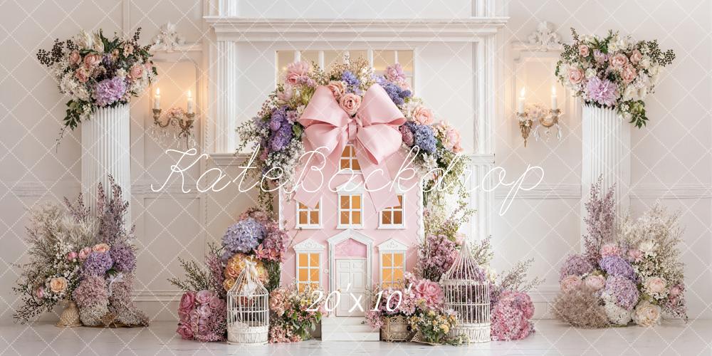 Kate Pink Dollhouse Floral Pastel Backdrop Designed by Emetselch - Image 8