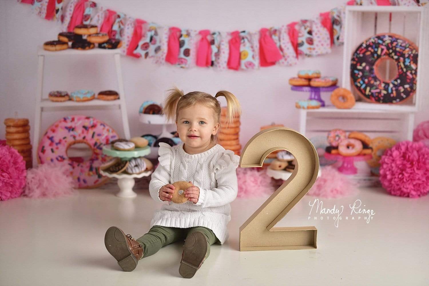 Kate Pink Donut Banners Children Backdrop - Image 3