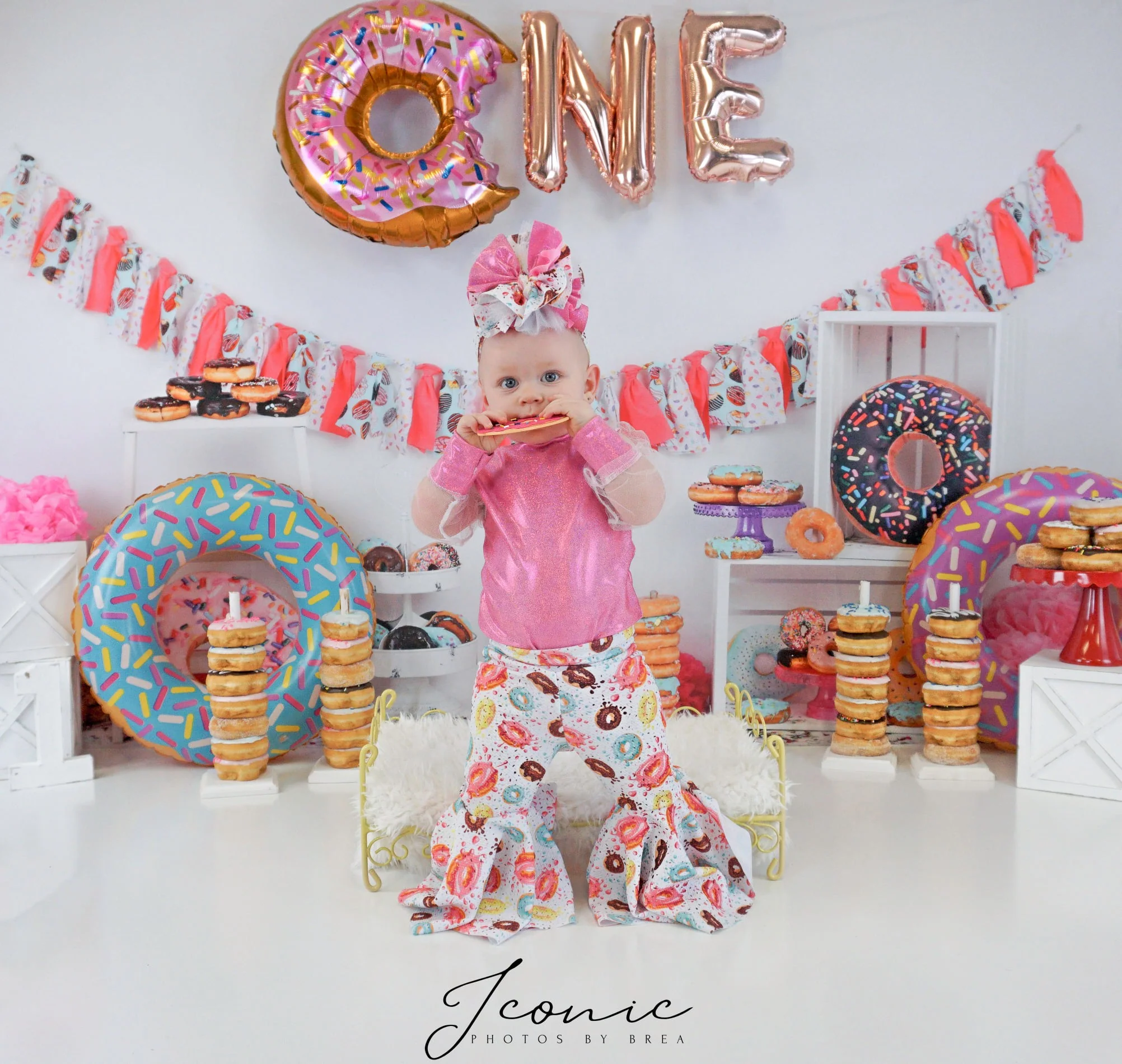 Kate Pink Donut Banners Children Backdrop - Image 5