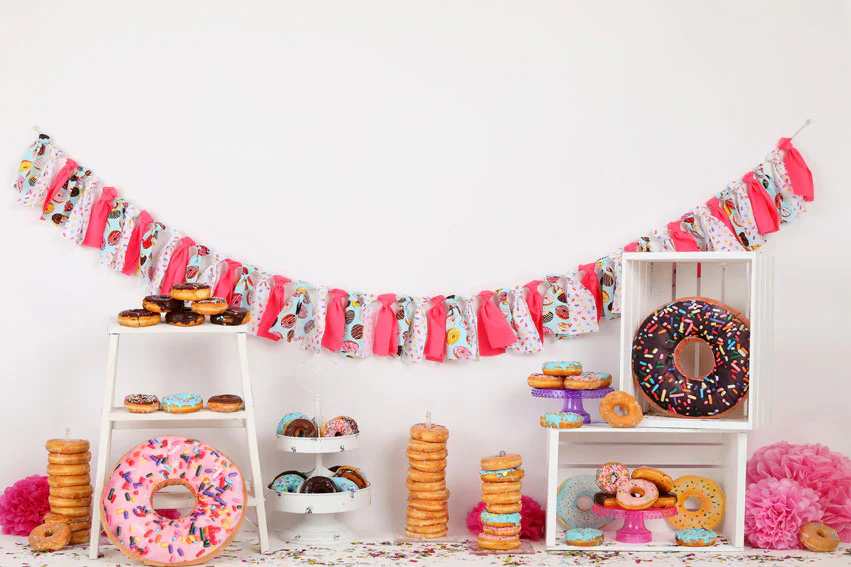 Kate Pink Donut Banners Children Backdrop - Image 8