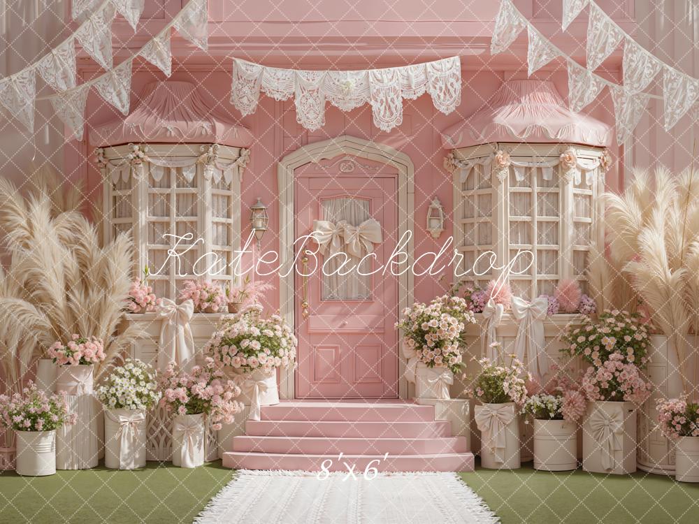 Kate Pink Door Lace Bunting Backdrop Designed by Emetselch - Image 3
