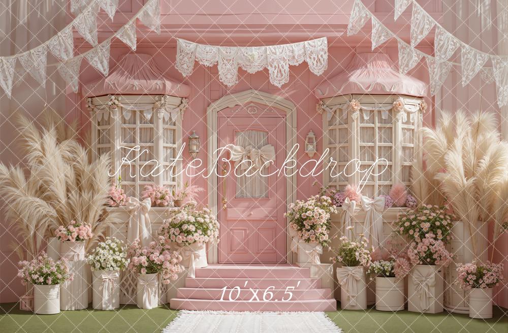 Kate Pink Door Lace Bunting Backdrop Designed by Emetselch - Image 4