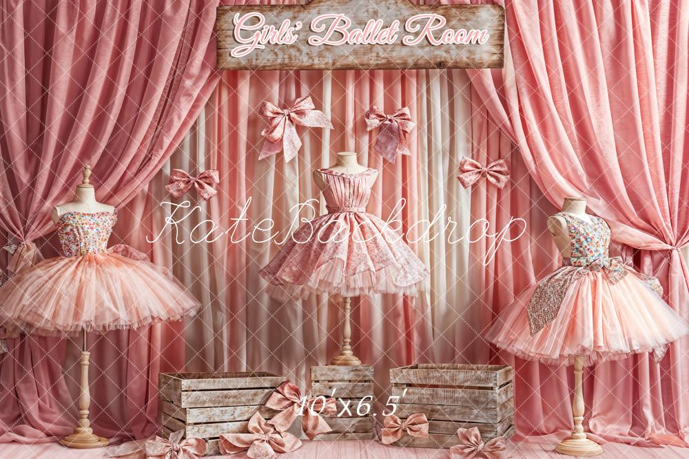 Kate Pink Dress Girls' Ballet Room Curtain Backdrop Designed by Emetselch - Image 4