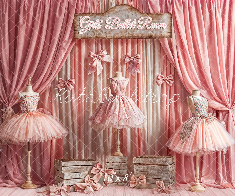 Kate Pink Dress Girls' Ballet Room Curtain Backdrop Designed by Emetselch - Image 5