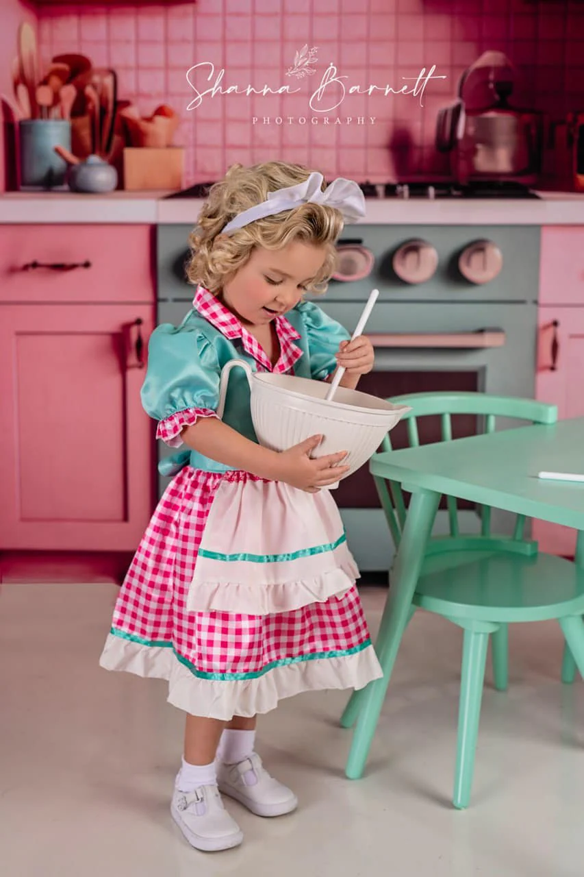 Kate Pink Fantasy Dollhouse Kitchen Backdrop Designed by Mandy Ringe Photography - Image 3
