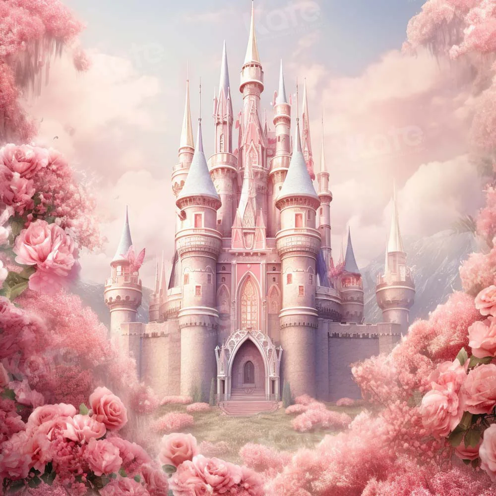 Kate Pink Fantasy Flower Castle Backdrop Designed by Emetselch - Image 2