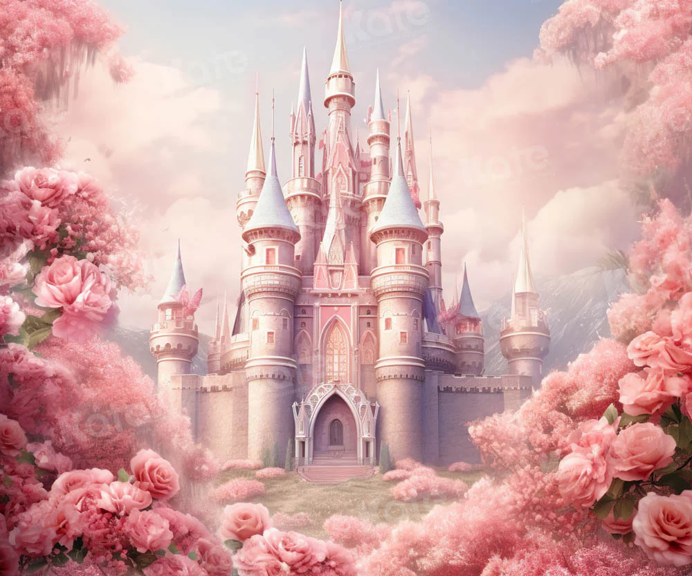 Kate Pink Fantasy Flower Castle Backdrop Designed by Emetselch - Image 4